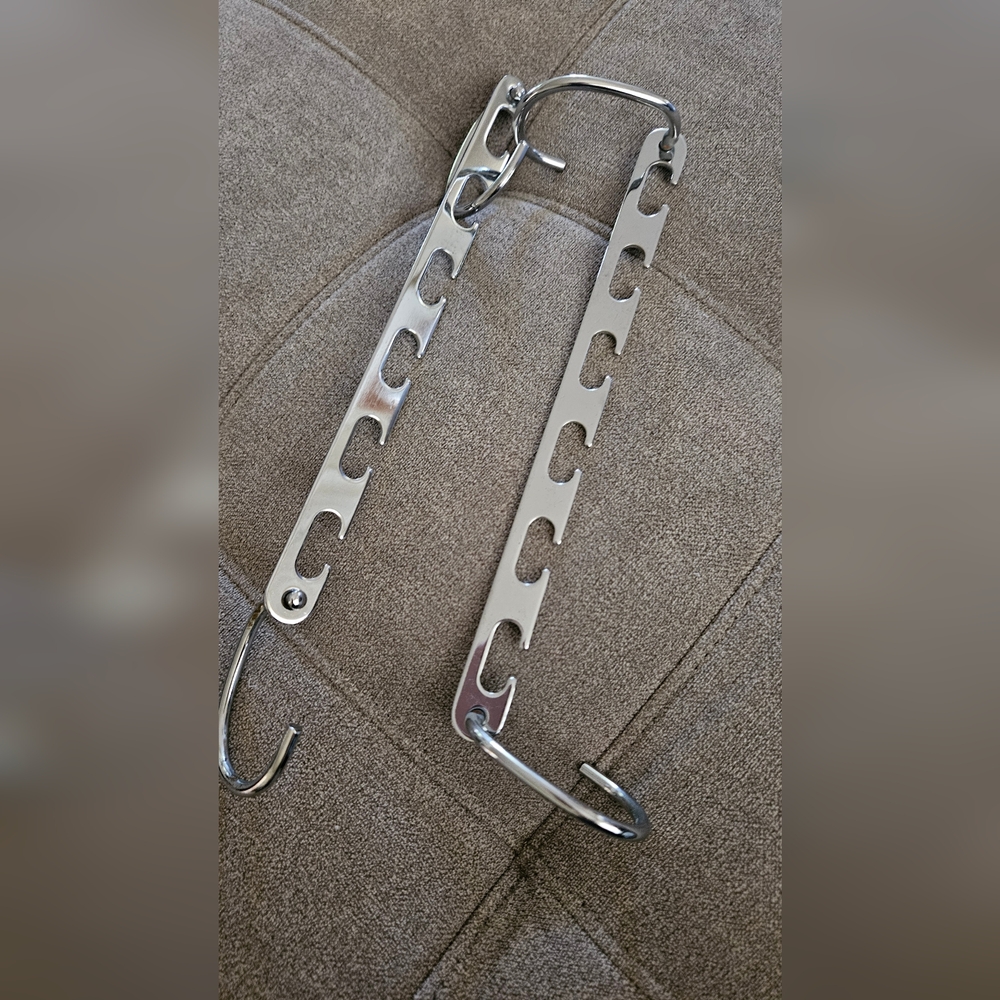 Silver Metal Tie Rack